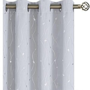 BGment Greyish White Curtains 84” Length 2 Panels Set Grommet Thermal Insulated